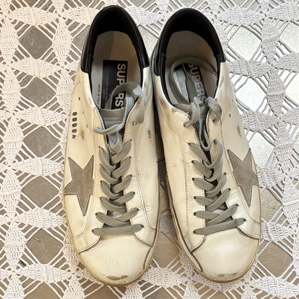 Golden Goose White and Gray Men's Sneakers